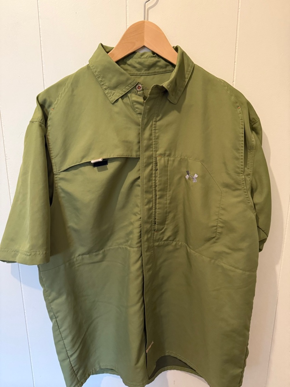 Under Armour Olive Green Short-Sleeve Button-Down Shirt